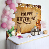 Aperturee - Aperturee Brown Wooden Western Cowboy Happy Birthday Backdrop